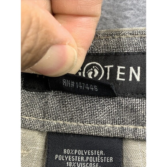 Hang Ten Bermuda Casual Shorts Mens Size 36X9 Khaki Slash Pockets Poly Blend - Picture 13 of 16